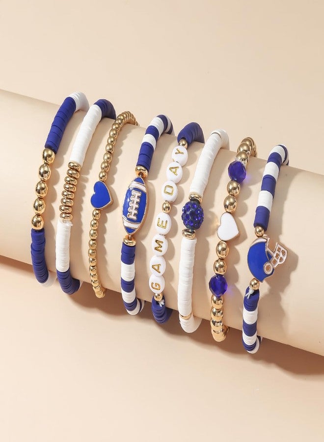CHTRYTOM Game Day Football Charm Bracelet: Stackable Beaded Stretch Bracelet Sports Jewelry for Football Fans Mom Accessories & Outfits Jewelry Gifts - Image 5